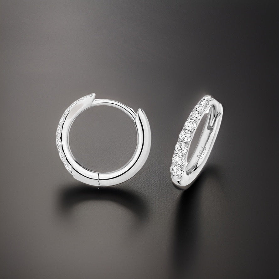 Classic 8mm white gold hoops