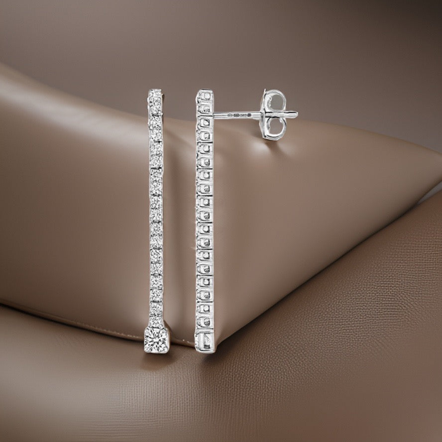 Luxury white gold diamond studs