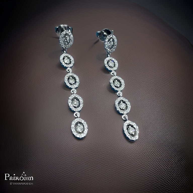 1.25ct Diamond Drop Earrings in 18ct White Gold