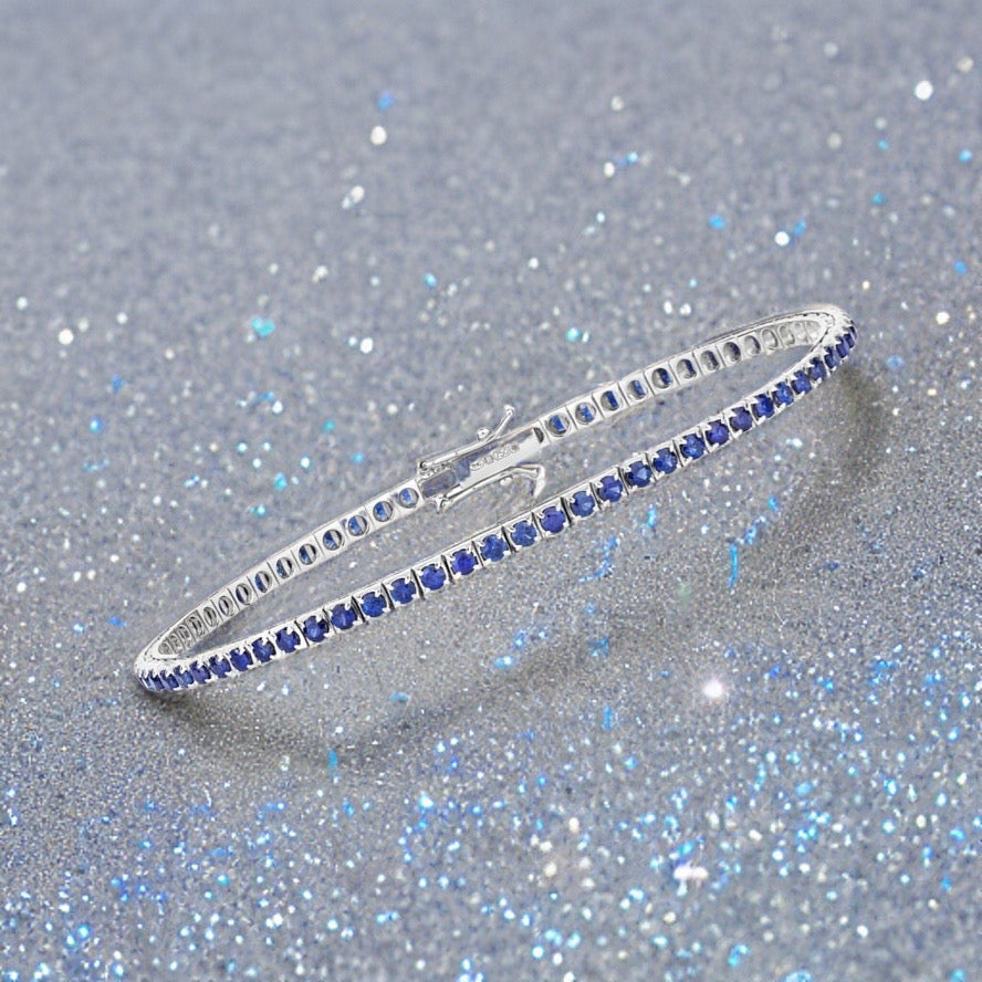 Refined 18ct white gold sapphire bracelet