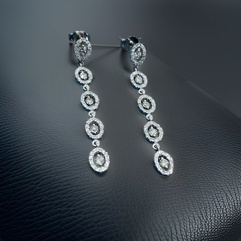 1.25ct Diamond Drop Earrings in 18ct White Gold