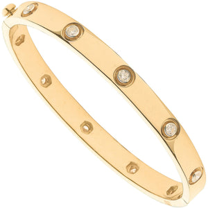 18ct Yellow Gold 1.00ct Diamond Bangle