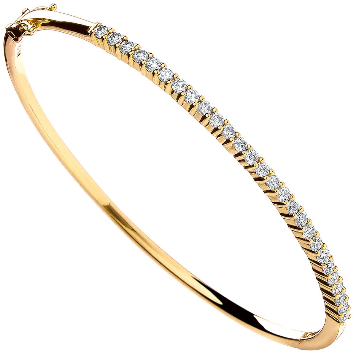 Bracelet jonc en or jaune 18 carats serti de diamants (1,10 carat au total)