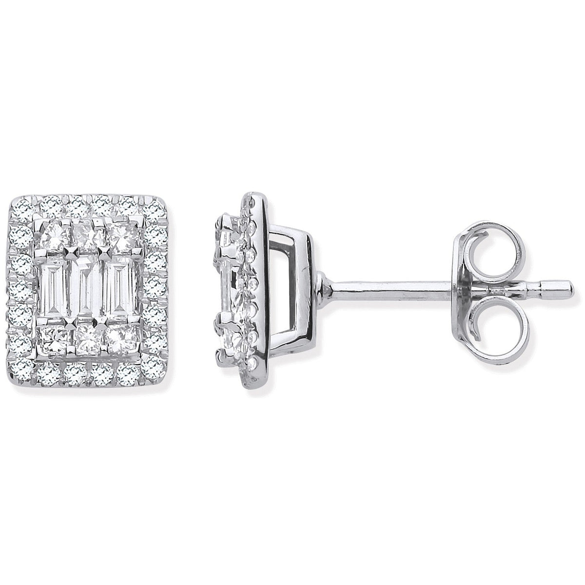 0.50ctw rectangular diamond earrings