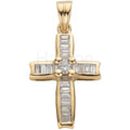 Croix en or jaune 18 carats sertie de diamants baguette de 0,50 carat