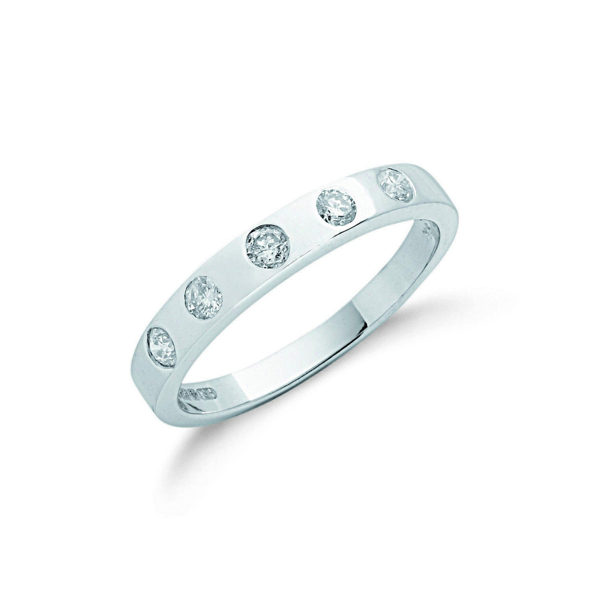 9ct White Gold 0.32ct 5 Stone Diamond Band