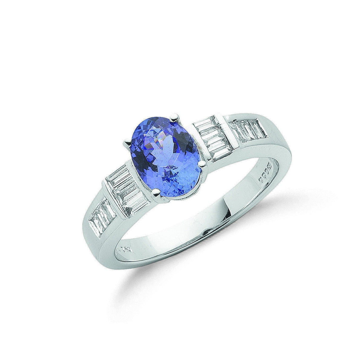 18ct White Gold Diamond & Tanzanite Ring