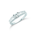  Anello in oro bianco 18 carati con diamanti taglio princess e baguette da 0,99 carati