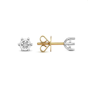 18ct Yellow Gold Solitaire Earrings Mount 1.25ct 6 prong