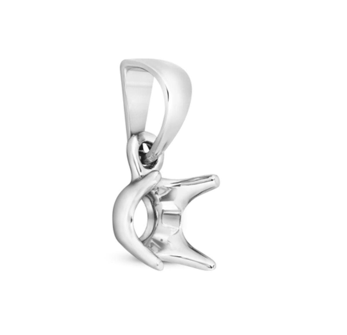 18ct White Gold Pendant Mount 1ct 4 prong