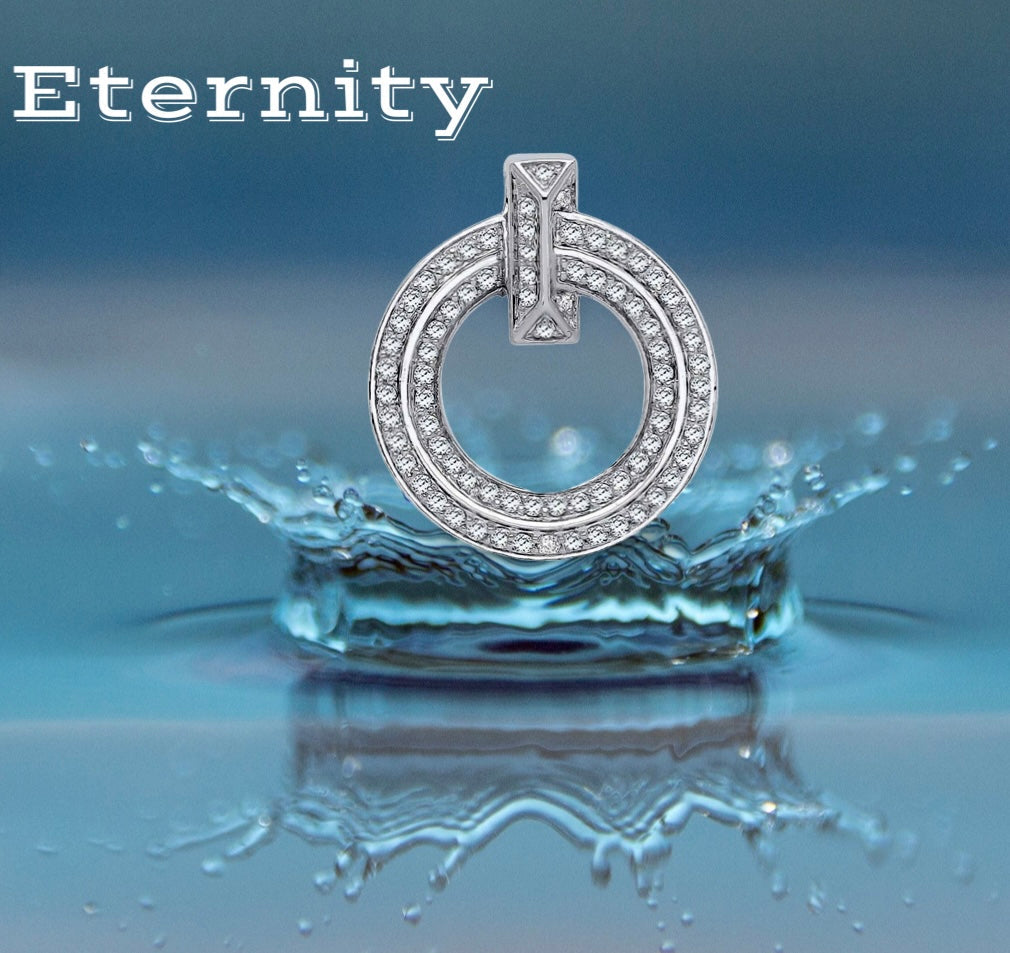 18ct White Gold 0.71ct Circle of Life Eternity Diamond Pendant