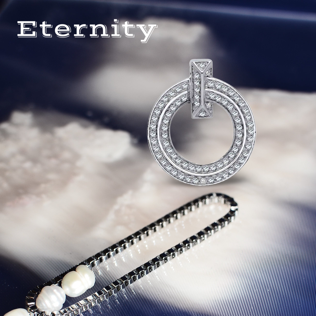 18ct White Gold 0.71ct Circle of Life Eternity Diamond Pendant