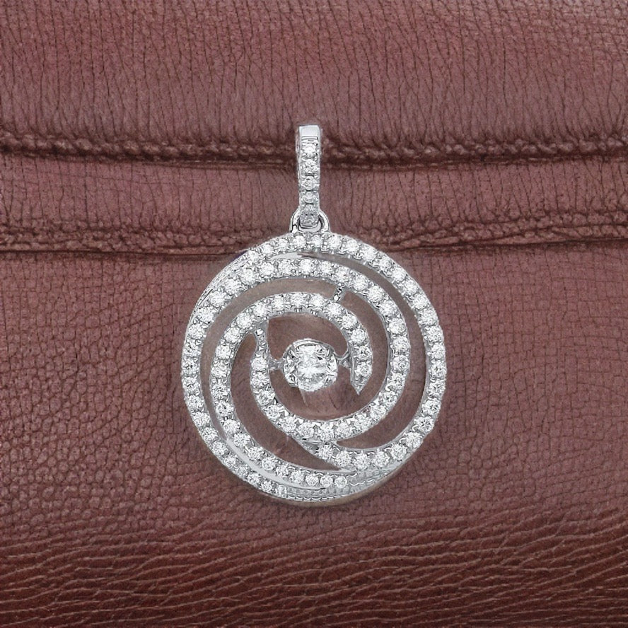18ct White Gold 0.60ct Dancing Diamond Drop Pendant