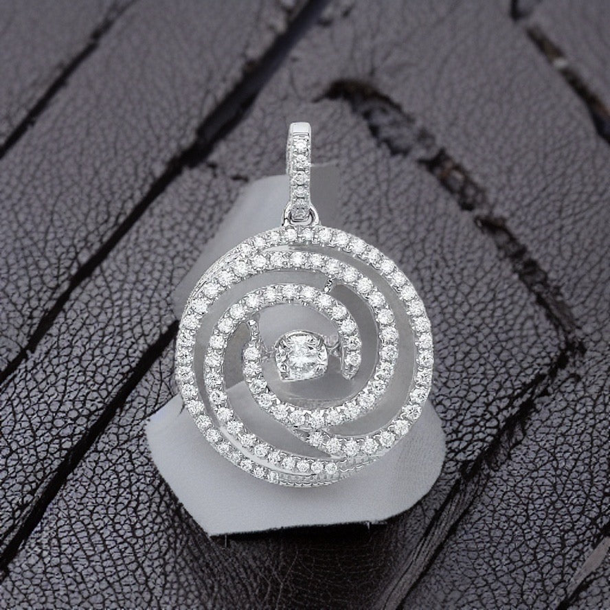 18ct White Gold 0.60ct Dancing Diamond Drop Pendant