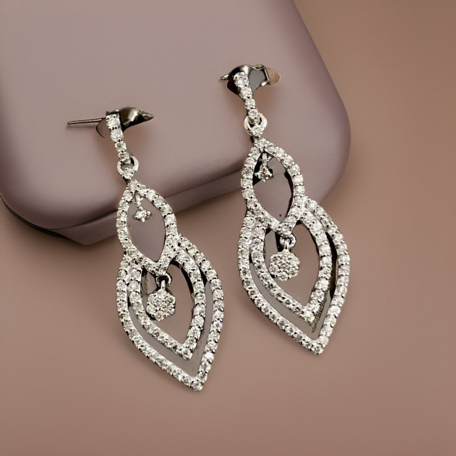 18ct White Gold 0.75ct Dia Drop Earrings