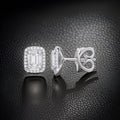 0.65ct Rectangle Halo Diamond Earrings