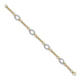 White & Yellow Gold Oval Link Bracelet