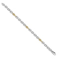 White and Yellow Gold Cable and Bollard Bracelet