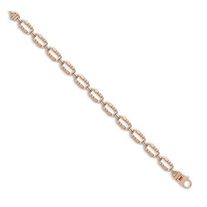 18ct Rose Solid Rectangular Link Chain Bracelet