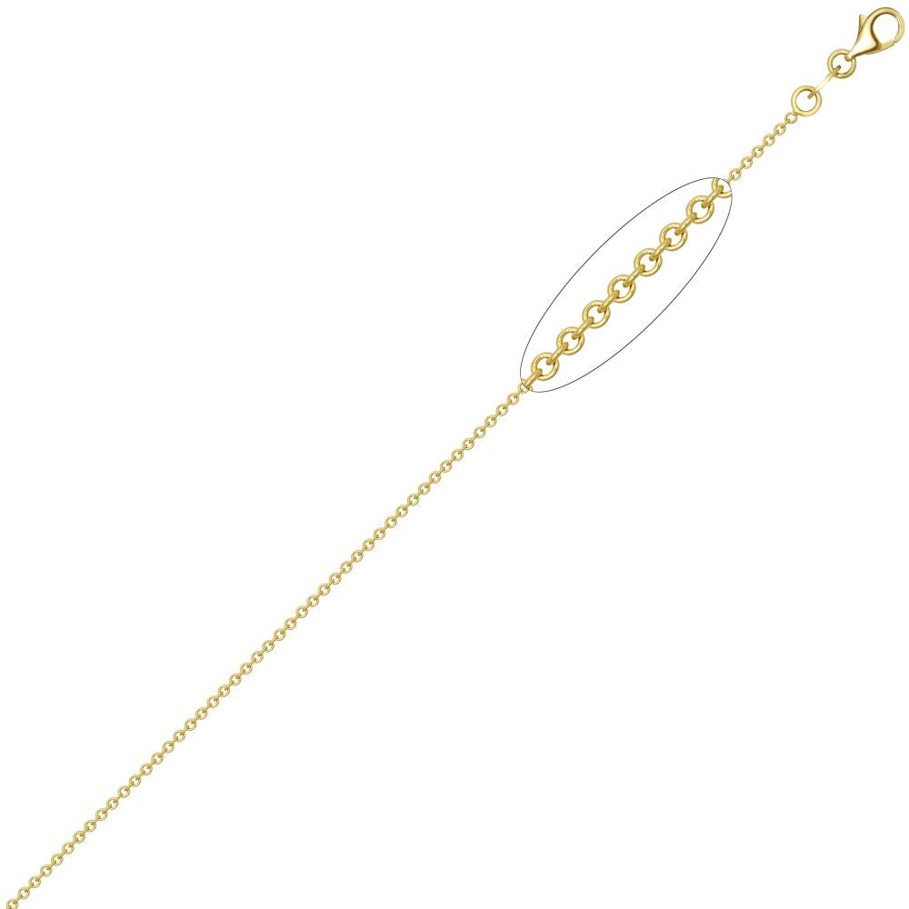 Rolo-Kette aus 18-karätigem Gelbgold, 1,5 mm Stärke, Anhängerkette