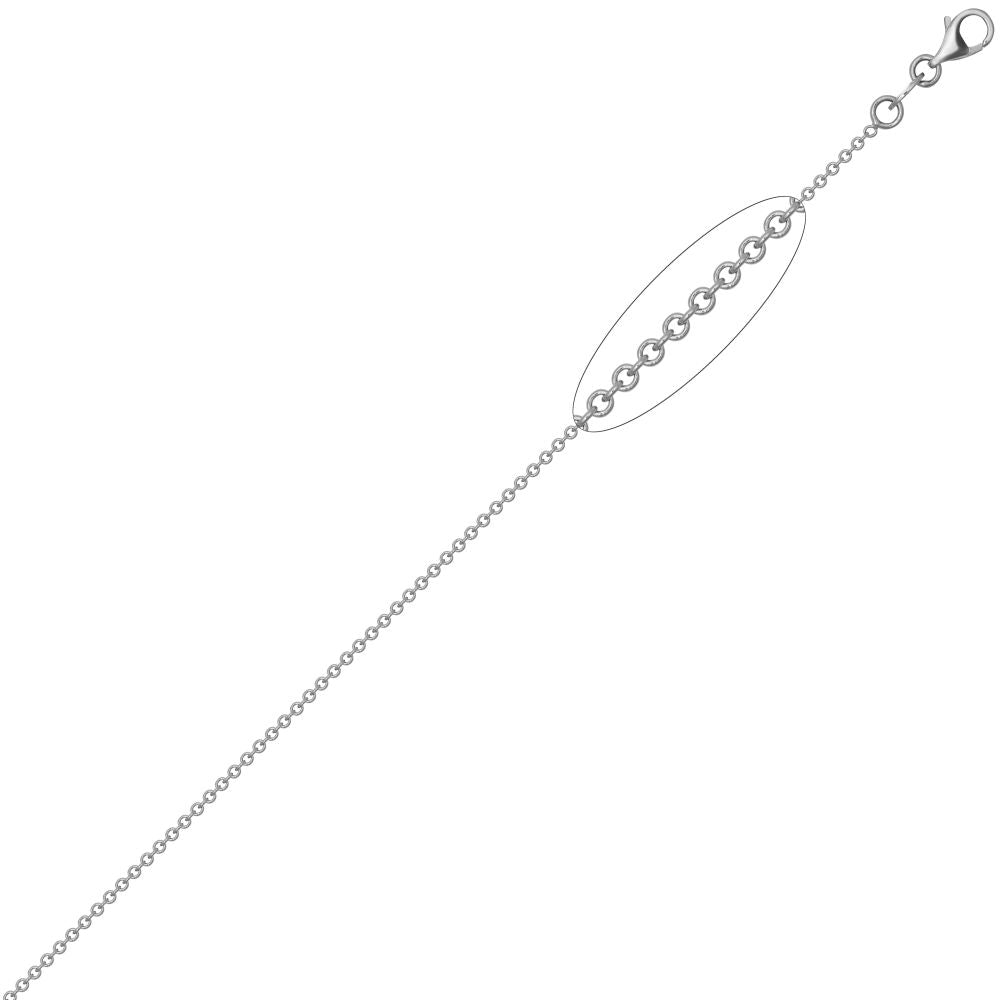 Rolo-Kette aus 18-karätigem Weißgold, 1,5 mm Stärke, Anhängerkette