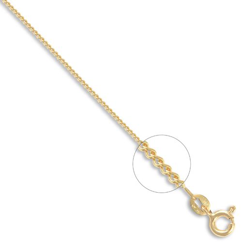 Anhängerkette aus 18-karätigem Gelbgold, Panzerkette, 1 mm Stärke