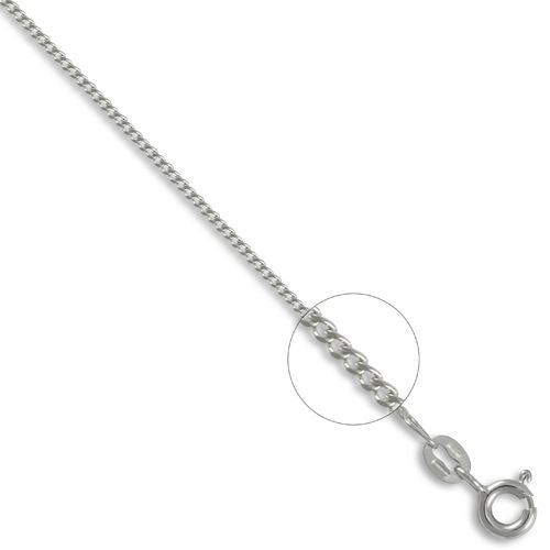 Anhängerkette aus 18-karätigem Weißgold, Panzerkette, 1 mm Stärke
