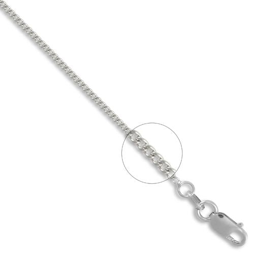 Anhängerkette aus 18-karätigem Weißgold, Panzerkette, 1,5 mm Stärke