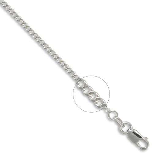 Anhängerkette aus 18-karätigem Weißgold, Panzerkette, 1,8 mm Stärke
