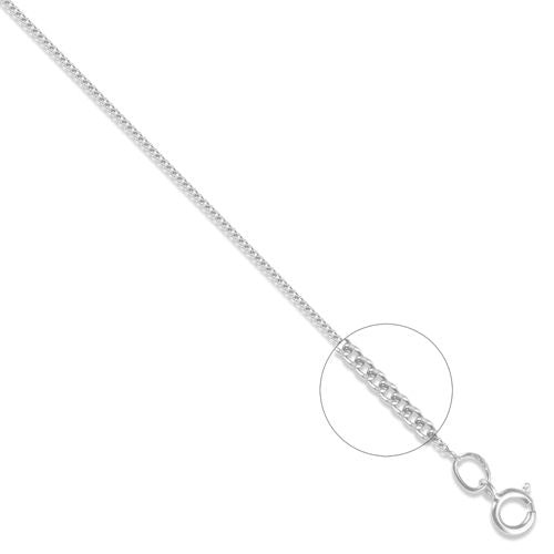 Anhängerkette aus 18-karätigem Weißgold mit Panzerkette (0,8 mm Stärke).