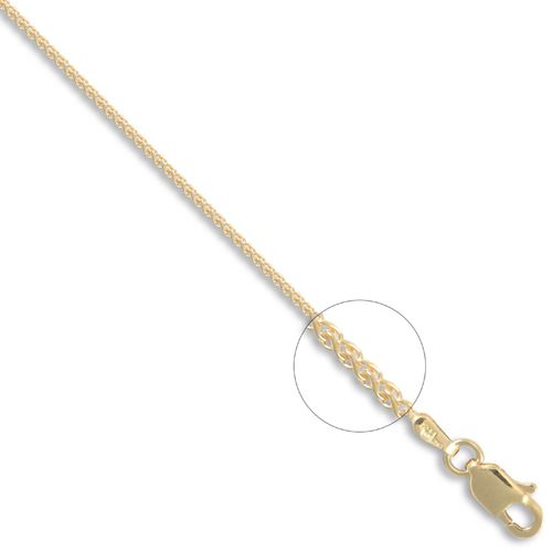 Spiga-Anhängerkette aus 18-karätigem Gelbgold, 1 mm Stärke