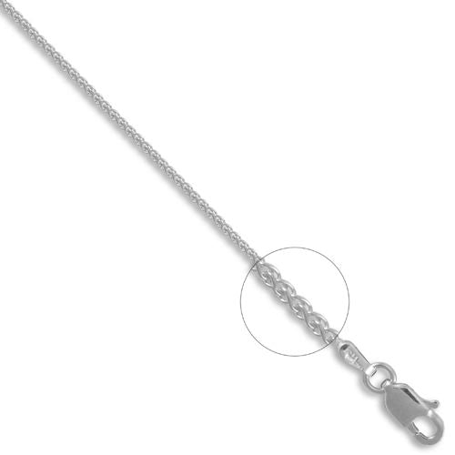 Spiga-Anhängerkette aus 18-karätigem Weißgold, 1 mm Stärke