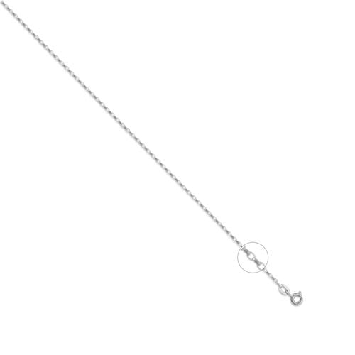 Anhängerkette aus 18-karätigem Weißgold mit Diamantschliff, 1,3 mm Stärke