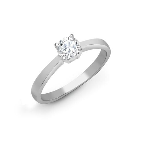  Anello in oro bianco 18 carati con diamante solitario da 0,25 carati