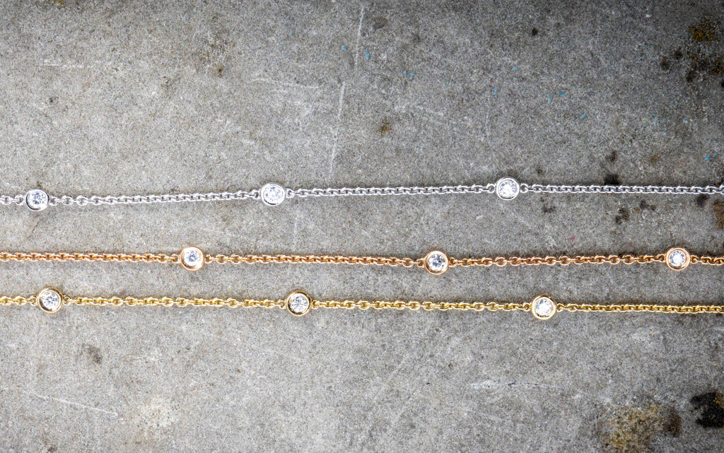 Bracelet en or jaune 18 carats serti de diamants (0,40 carat)
