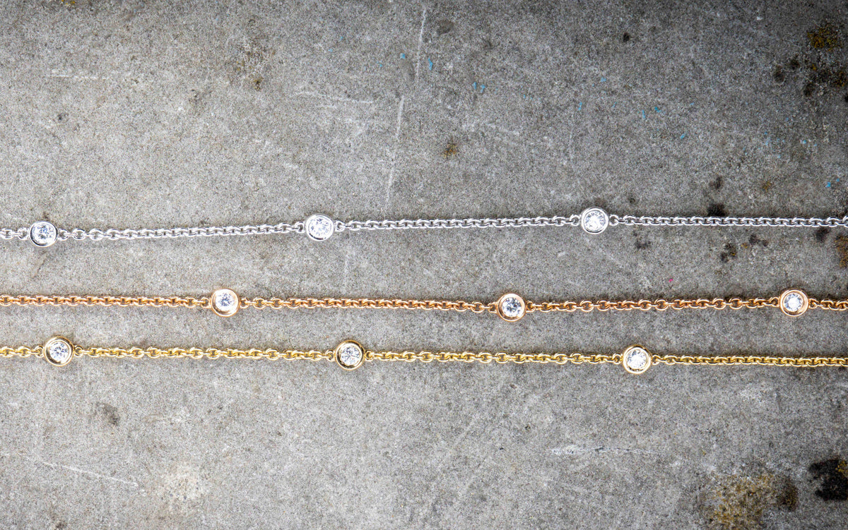 Bracelet en or jaune 18 carats serti de diamants (0,40 carat)