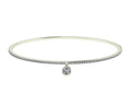 White Gold Eternity Diamond Bangle with solitaire charm