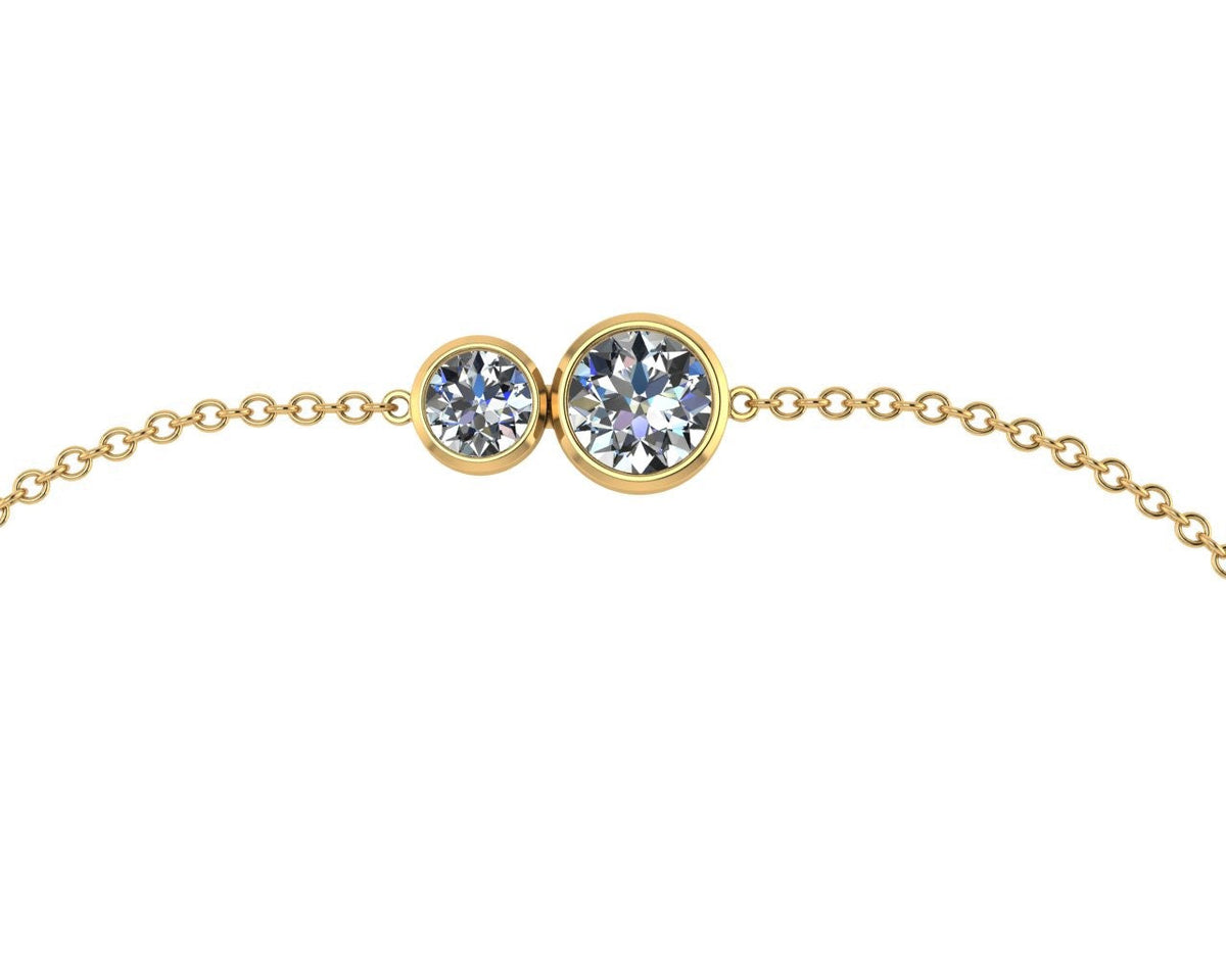 Bracelet classique « You &amp; I » en or jaune 18 carats serti de diamants