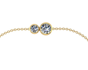 18ct Yellow Gold “You & I” Diamond bracelet - Classic