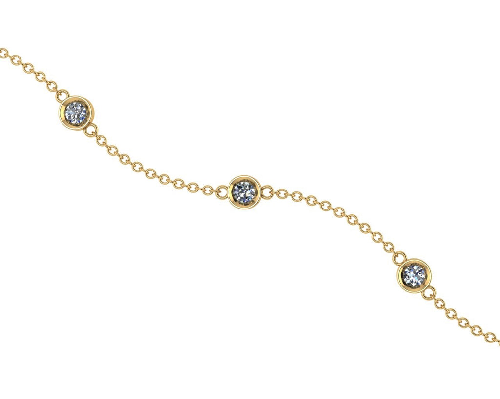 Bracelet en or jaune 18 carats serti de diamants (0,40 carat)