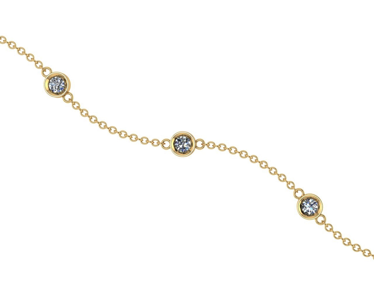 Bracelet en or jaune 18 carats serti de diamants (0,40 carat)