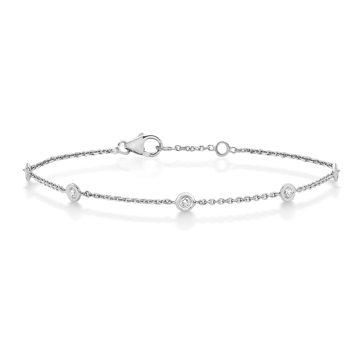 BRACELET EN DIAMANTS, chaîne sertie au mètre, EN OR BLANC 18 CARATS