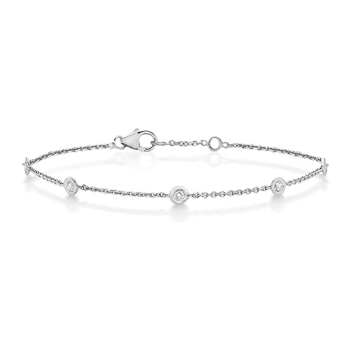 BRACELET EN DIAMANTS, chaîne sertie au mètre, EN OR BLANC 18 CARATS