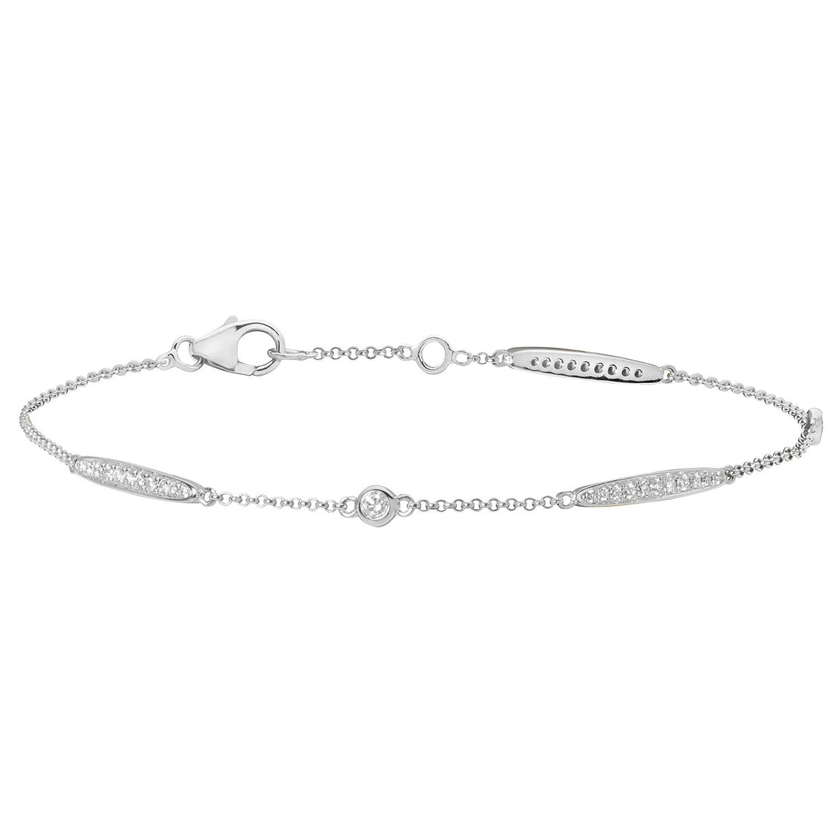 Bracelet en or blanc 18 carats serti de diamants, à la fois en rubis et pavé.