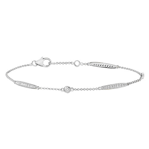 Bracelet en or blanc 18 carats serti de diamants, à la fois en rubis et pavé.