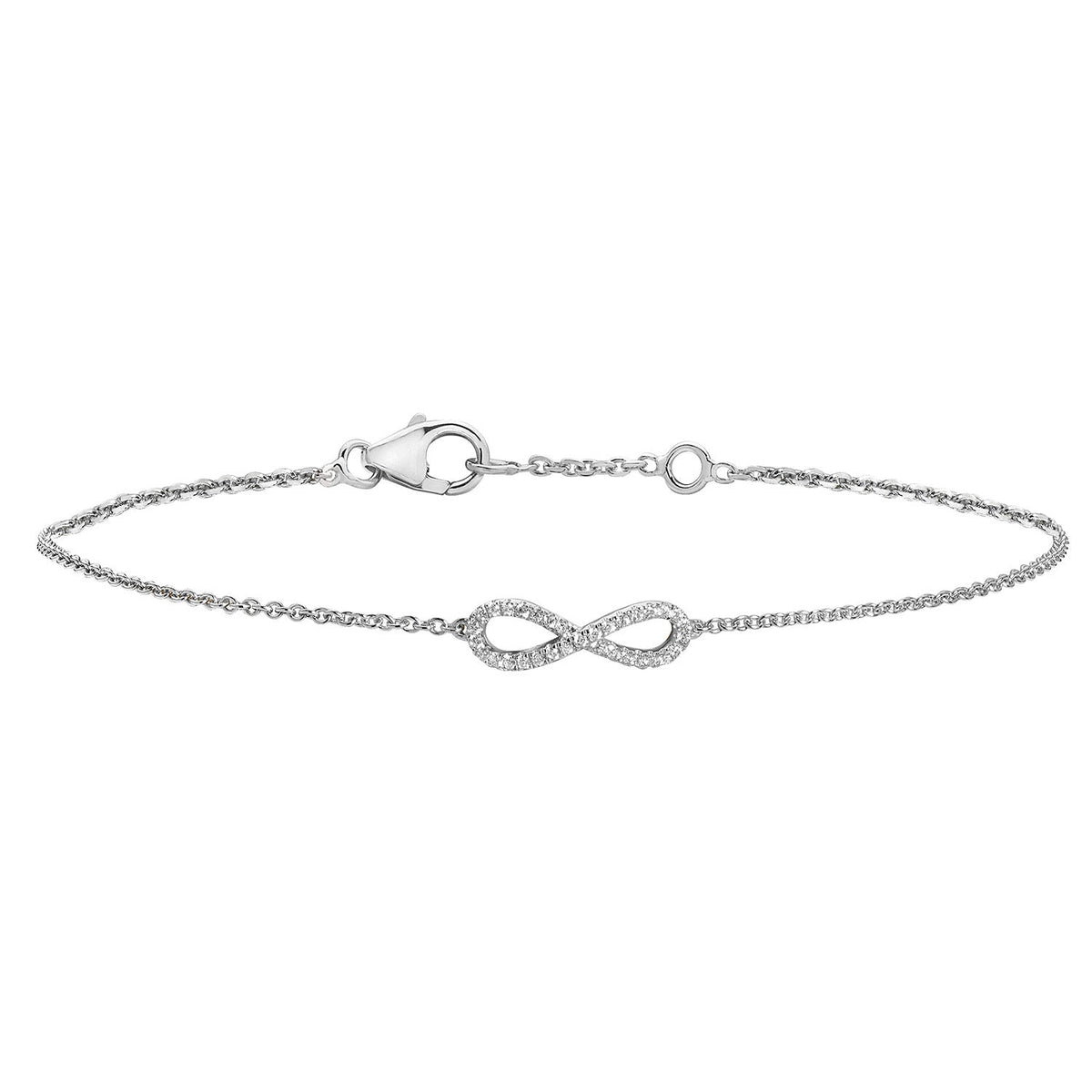 BRACELET DIAMANT INFINI EN OR BLANC 18 CARATS