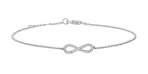 BRACELET DIAMANT INFINI EN OR BLANC 18 CARATS