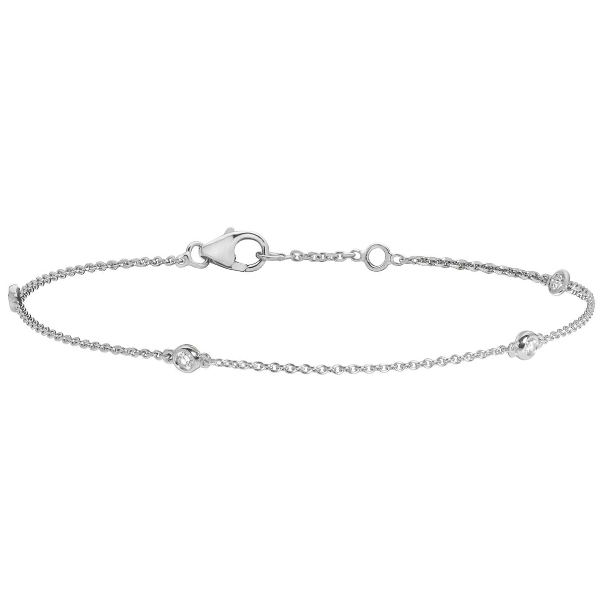 Bracelet rubis en or blanc 18 carats serti de diamants