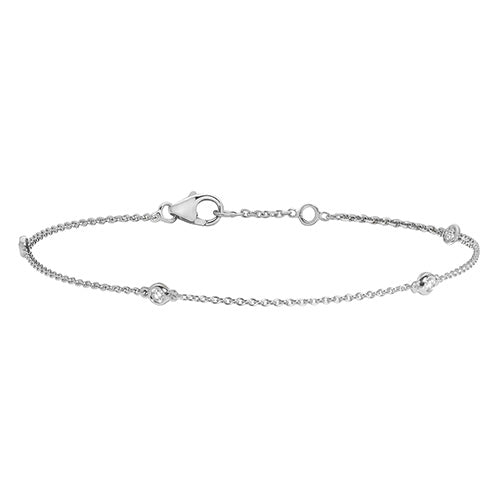 Bracelet rubis en or blanc 18 carats serti de diamants