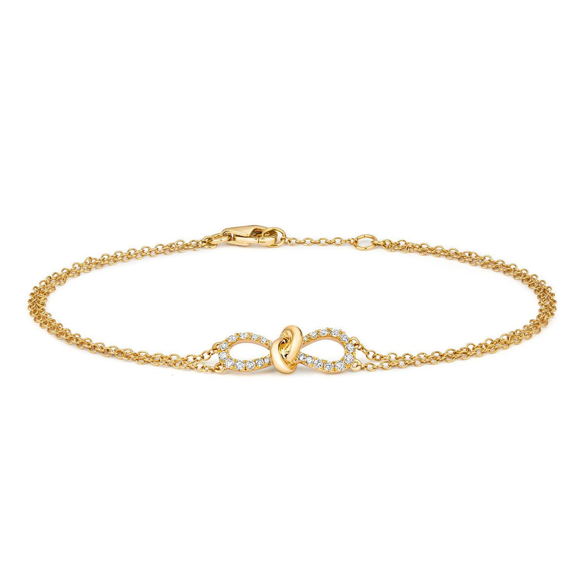 BRACELET NŒUD EN OR 18 CARATS ET DIAMANTS